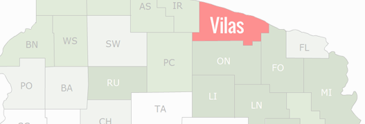 Vilas County Map